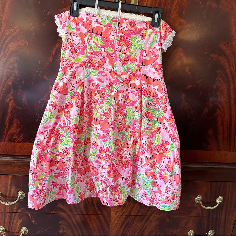 Lilly Pulitzer Ferra Strapless Dress Call Me Kitty Cat Size 8 - Picture 5 of 13